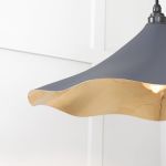 Smooth Brass Flora Pendant in Slate