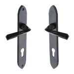 M.Marcus - Black Iron Grafton Door Handle on Plate