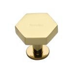 Heritage Brass - Hexagon Cabinet Knob with Rose