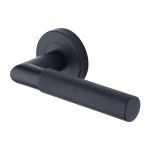 Heritage Brass - Bauhaus Mitre Knurled Door Handle on Round Rose