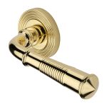 Heritage Brass - Bridgetown Reeded Door Handle on Round Rose