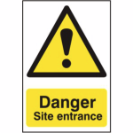 Danger Site entrance' Sign - PVC - 400 x 600mm