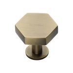 Heritage Brass - Hexagon Cabinet Knob with Rose