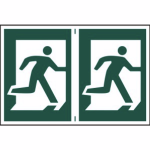 Man running right' Sign - PVC - 300 x 200mm (2 Pack)