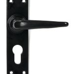 Black Smooth Lever Euro Lock Set