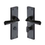 M.Marcus - Black Iron Bridgnorth Door Handle on Plate