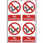 No smoking' Sign - PVC - 200 x 300mm - 4 Pack