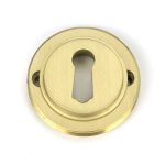 Satin Brass Round Escutcheon (Art Deco)