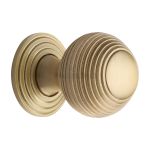 Heritage Brass - Reeded Cabinet Knob with Base