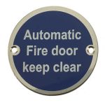 Stainless Steel Automatic Fire Door Keep Clear