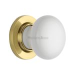 Heritage Brass - Plain White Porcelain Door Knob on Rose