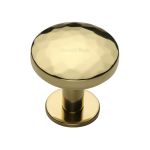 Heritage Brass - Round Hammered Cabinet Knob with Rose