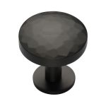 Heritage Brass - Round Hammered Cabinet Knob with Rose
