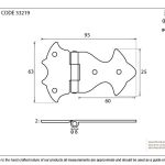 Beeswax Ornate Hinge (pair)