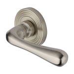 Heritage Brass - Charlbury Reeded Door Handle on Round Rose