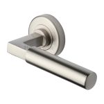 Heritage Brass - Bauhaus Door Handle on Round Rose