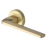 Heritage Brass - Metro Angled Door Handle on Round Rose