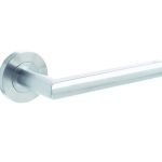 Stainless Steel Julian Door Handles On Rose