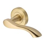 Heritage Brass - Algarve Door Handle on Round Rose