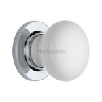 Heritage Brass - Plain White Porcelain Door Knob on Rose