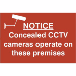 NOTICE Concealed CCTV cameras operate on these premises' Sign - PVC - 300 x 200mm