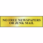 No free newspapers or junk mail' Sign - POL - 200 x 50mm