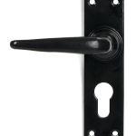 Black Smooth Lever Euro Lock Set