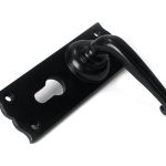 Black Oak Lever Euro Lock Set