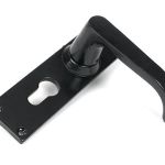 Black Deluxe Lever Euro Lock Set