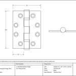 Black Ball Bearing Butt Hinge (pair)
