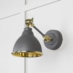 Smooth Brass Brindley Wall Light in Bluff