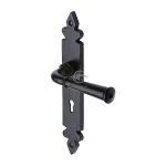 M.Marcus - Black Iron Ludlow Door Handle on Plate