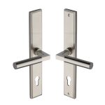 Heritage Brass - Bauhaus LH Door Handle on Plate