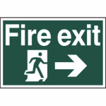 Fire exit' (Fire Exit Man Running Right) Sign - PVC - 300 x 200mm