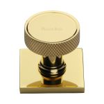 Heritage Brass - Florence Knurled Cabinet Knob with Square Backplate