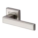 Heritage Brass - Linear Sq Door Handle on Square Rose