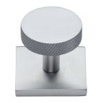 Heritage Brass - Knurled Disc Cabinet Knob with Square Backplate
