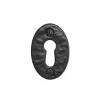 Black Antique Keyhole Escutcheon Oval Shaped