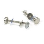 Satin SS (304) 100mm Bolt Fixings for T Bar (2) - Offset