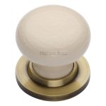Heritage Brass - Cream Crackle Door Knob on Rose