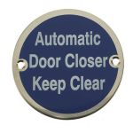 Stainless Steel Automatic Door Closer Keep Clear