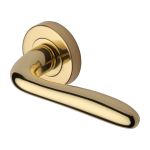 Heritage Brass - Columbus Door Handle on Round Rose