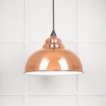 White Gloss Harborne Pendant in Copper