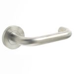 Stainless Steel Orbit 19mm Door Handles On Rose