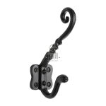 Tudor - Curled Hat & Coat Hook Black Iron