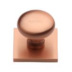 Heritage Brass - Victorian Round Cabinet Knob with Square Backplate