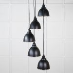 Hammered Nickel Brindley Cluster Pendant in Elan Black