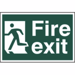 Fire exit' (Fire Exit Man Running Left) Sign - PVC - 300 x 200mm