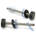 Matt Black SS (304) 100mm Bolt Fixings for T Bar (2) - Offset