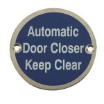 Stainless Steel Automatic Door Closer Keep Clear
